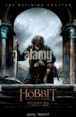 Der Hobbit: Die Schlacht der fünf Armeen Jahr: 2014-Neuseeland / USA Regie: Peter Jackson Martin Freeman Filmplakat (USA) Stockfoto