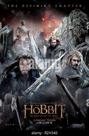 Der Hobbit: Die Schlacht der fünf Armeen Jahr: 2014-Neuseeland / USA Regie: Peter Jackson Richard Armitage, Aidan Turner, Dean O'Gorman Movie Poster (USA) Stockfoto