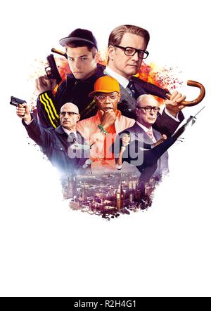 Kingsman: Der Geheimdienst Jahr: 2014 Großbritannien Regie: Matthew Vaughn Taron Egerton, Colin Firth, Samuel L. Jackson Film Poster Videomontage (ohne Text) Stockfoto