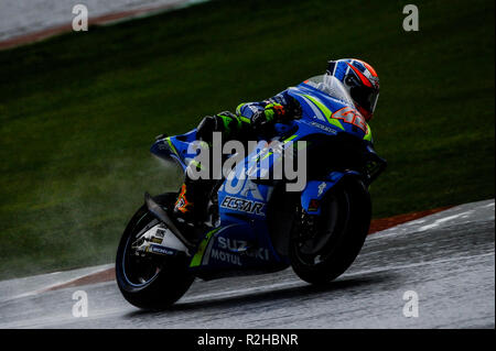 Valencia, Spanien. 18 Nov, 2018. Circuit de Valencia, Valencia, Spanien; MotoGP von Valencia, Sonntag Rennen; Alex Rins (Suzuki Ecstar) Credit: Gaetano Piazzolla/Pacific Press/Alamy leben Nachrichten Stockfoto