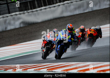 Valencia, Spanien. 18 Nov, 2018. Circuit de Valencia, Valencia, Spanien; MotoGP von Valencia, Sonntag Rennen; Alex Rins (Suzuki Ecstar) Credit: Gaetano Piazzolla/Pacific Press/Alamy leben Nachrichten Stockfoto