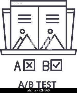 Ab test Symbol Leitung Konzept. Ab test Vector Linear Abbildung, Symbol, Zeichen Stock Vektor