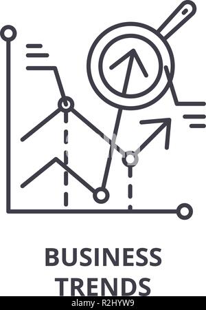 Business Trends Symbol Leitung Konzept. Business Trends Vector Linear Abbildung, Symbol, Zeichen Stock Vektor