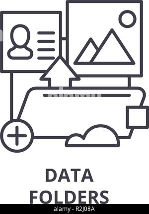 Datenordner Symbol Leitung Konzept. Daten Ordner Vector Linear Abbildung, Symbol, Zeichen Stock Vektor