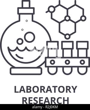 Forschung im Labor Symbol Leitung Konzept. Forschung im Labor Vector Linear Abbildung, Symbol, Zeichen Stock Vektor