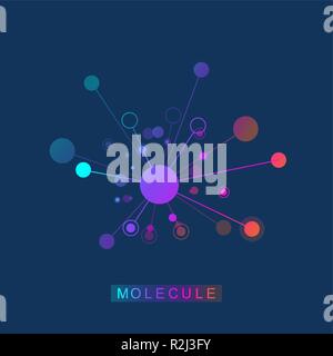 Molekül logo Vorlage, Symbol, Logo, Wissenschaft Genetik DNA-Helix. Genetische Analyse, Forschung biotech Code DNA-Moleküle. Biotechnologie genom Chromosom. Vector Illustration Stock Vektor