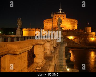 Rom, Engel, Brücke und das Castel Sant'Angelo Stockfoto