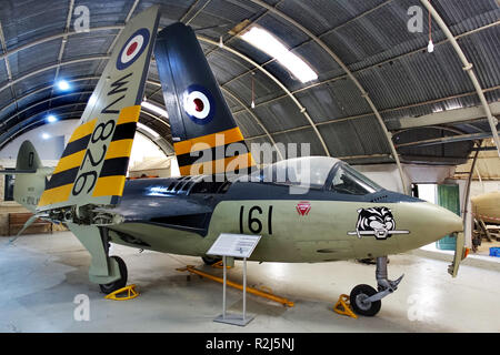 Hawker Sea Hawk XV 826 am Malta Aviation Museum, in der Nähe von Rabat, Malta erhalten Stockfoto