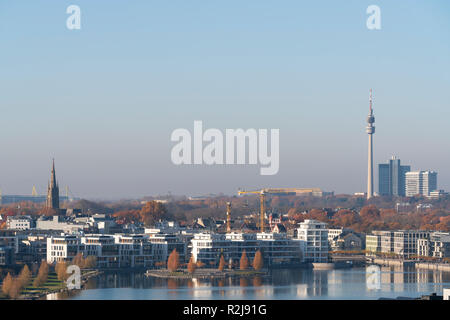 Sehr beliebt auf der künstlichen See Phoenix in Dortmund, hörder/Hoerde, eröffnet 2010 Stockfoto