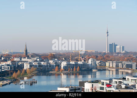 Sehr beliebt auf der künstlichen See Phoenix in Dortmund, hörder/Hoerde, eröffnet 2010 Stockfoto