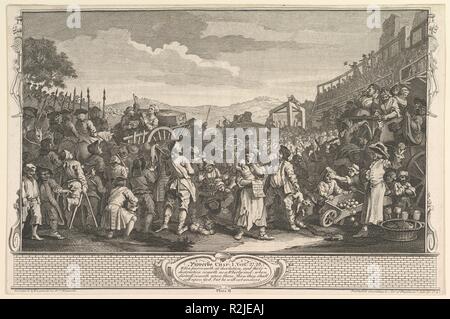 Die im Leerlauf' Prentice ausgeführt in Tyburn (Industrie und Müßiggang, Platte 11). Künstler: William Hogarth (Briten, London 1697-1764 London). Maße: Blatt: 10 3/8 x 15 3/4 in. (26,4 x 40 cm). Datum: September 30, 1747. Museum: Metropolitan Museum of Art, New York, USA. Stockfoto