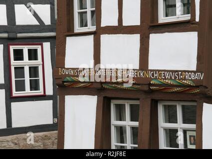 Fachwerkhäuser in Warburg Stockfoto