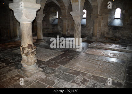 Lund, Schweden. 7. November 2018. Krypta in der Kathedrale von Lund. Stockfoto