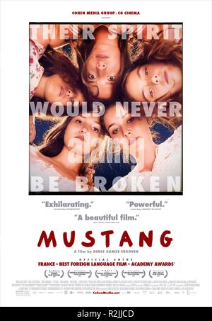 Mustang Jahr: 2015 Türkei/Frankreich Regisseur: Deniz Gamze Erguven Sunguroglu Tugba Doga Zeynep Dogusu, Elit Iscan, Ilayda Akdogan, Gunes Nezihe Sensoy Filmplakat (USA) Stockfoto