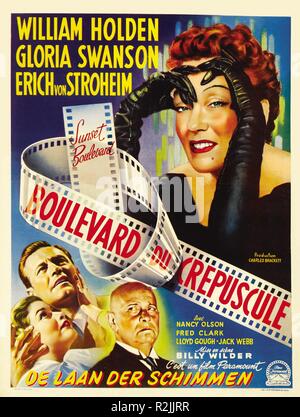 Sunset Boulevard Jahr: 1950 USA Regie: Billy Wilder Film Poster (Fr) Stockfoto