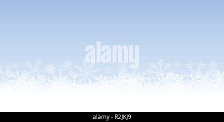 Blaue helle Winter Hintergrund mit Schneeflocken Vektor-illustration EPS 10. Stock Vektor