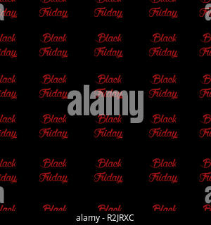 Nahtlose Muster mit Schwarzen Freitag roten Text. Schwarzer Freitag verkauf Hintergrund. Stockfoto