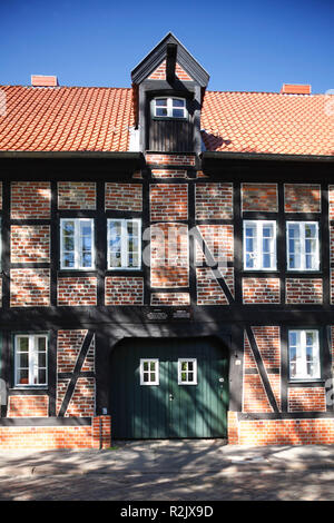 Rossmühle, historisches Haus an der Obertrave Lübeck, Schleswig-Holstein, Deutschland, Europa Stockfoto