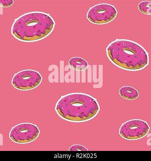 Donut dessert Hintergrundmuster cartoons Vector Illustration graphic design Stock Vektor