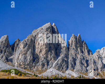 Grödner Joch, Passo Gardena, 2121 m, Cirspitzen, Puez Gruppe, Dolomiten, Wolkenstein in Gröden, Südtirol, Südtirol, Italien, Europa Stockfoto