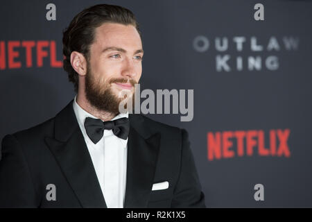 Prominente nehmen an der Schottischen Premiere von Outlaw King' am Vue Kino im Omni center. Mit: Aaron Taylor-Johnson Wo: Edinburgh, Großbritannien Wann: 19 Okt 2018 Credit: Euan Kirsche / WANN Stockfoto