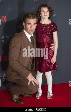 Prominente nehmen an der Schottischen Premiere von Outlaw King' am Vue Kino im Omni center. Mit: Chris Pine, Josie O'Brien Wo: Edinburgh, Großbritannien Wann: 19 Okt 2018 Credit: Euan Kirsche / WANN Stockfoto