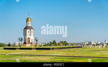 Kapelle auf dem militärischen Memorial Cemetery auf Mamayev Kurgan in Wolgograd, Russland Stockfoto