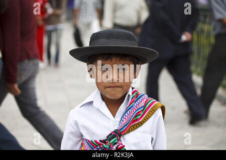 Peru, Ayacucho, Festival von Santa Rosa de Lima, Junge, Tracht, Stockfoto