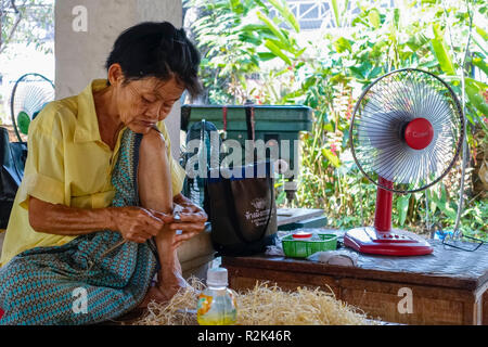 Schirmfabrik in Bo Sang, Thailand Stockfoto