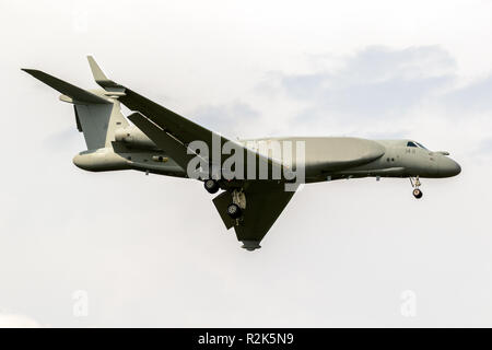 - GILZE Rijen, Niederlande - 30. MAI 2018: Die italienische Luftwaffe Gulfstream G550 AEW/C (Luftgestützte Frühwarnung und Kontrolle) Flugzeug Ankunft in Gilze-Rijen Stockfoto