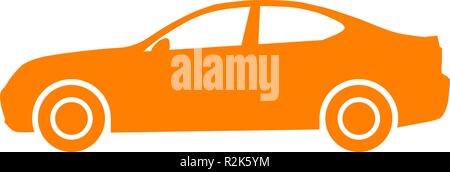Auto Symbol - orange, 2d, isoliert - Vector Illustration Stock Vektor