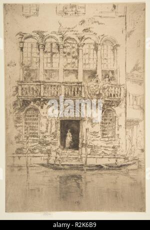 Der Balkon. Künstler: James McNeill Whistler (Amerikanische, Lowell, Massachusetts 1834-1903 London). Abmessungen: Platte: 11 11/16 x 7 13/16-in. (29,7 x 19,9 cm) Blatt: 11 11/16 x 7 13/16-in. (29,7 × 19,9 cm). Serie/Portfolio: Zweite Venedig ('eine Reihe von Twenty-Six Radierungen von James A. McN. Whistler", 1886). Datum: 1879-80. Museum: Metropolitan Museum of Art, New York, USA. Stockfoto