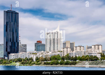 Donaucity und DC Tower, Wien, Österreich Stockfoto