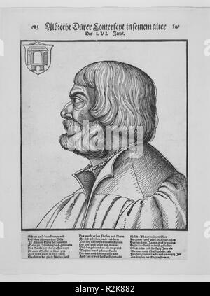 Portrait von Dürer. Artist: Erhard Schön (Deutsch, Nürnberg Nürnberg 1491-1542)?. Maße: Blatt: 14 1/4 x 10 1/16-in. (36,2 x 25,6 cm). Datum: Anfang des 16. Jahrhunderts. Museum: Metropolitan Museum of Art, New York, USA. Stockfoto