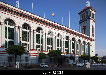 Myanma Port Authority Gebäude, Pansodan Street, Yangon, Myanmar, Asien Stockfoto