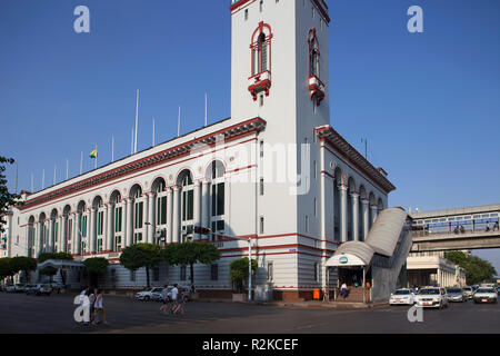 Myanma Port Authority Gebäude, Pansodan Street, Yangon, Myanmar, Asien Stockfoto