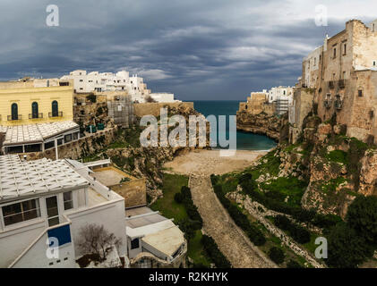 Landschaft Polignano a Mare, Italien, Apulien Stockfoto