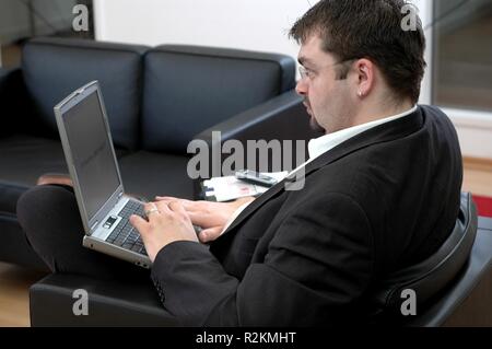 bei der Arbeit Stockfoto
