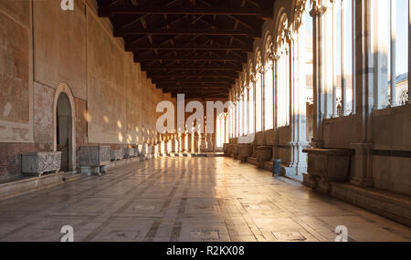 Den inneren Gang des Campo Santo, Camposanto in Pisa, Italien. Stockfoto