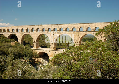 der Pont du Gard - römische Aquädukt Stockfoto