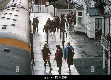 Harlech Bahnhof, Dovey Junction zu Pwllheli Cambrian Coast Railway Line, Gynedd, Wales, Großbritannien Stockfoto