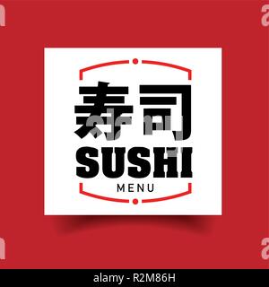 Sushi Menü japan Zeichen Stock Vektor