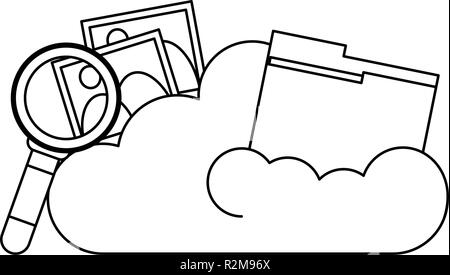 Ordner mit Fotos auf Cloud computing Vector Illustration graphic design Stock Vektor