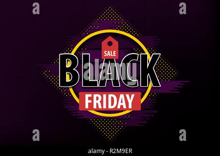 Schwarzer Freitag dunkle Verkauf red promo Tag Stock Vektor