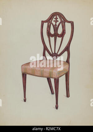 Side Chair. Stand: 1936. Maße: gesamt: 29,6 x 22,3 cm (11 5/8 x 8 3/4 in.) Original IAD Objekt: keine gegeben. Medium: Aquarell, Gouache, und Buntstift auf Pappe. Museum: Nationalgalerie, Washington DC. Thema: Florenz Choate. Stockfoto