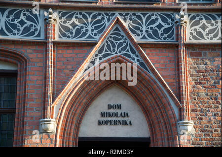 Museum von Nicolaus Copernicus in Torun Altstadt aufgeführt von der UNESCO zum Weltkulturerbe, Polen. 3. September 2018 © wojciech Strozyk/Alamy Stock Foto Stockfoto