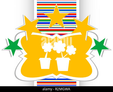 Blumentopf mit Blumen - Web Icon Zeichen Stockfoto