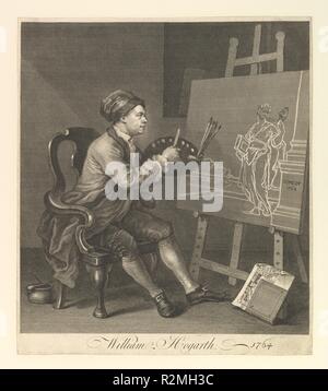 William Hogarth, serjeant Maler zu Seiner Majestät. Künstler: William Hogarth (Briten, London 1697-1764 London). Maße: Blatt: 15 15/16 x 15 3/4 in. (40,5 x 40 cm). Datum: 1764. Museum: Metropolitan Museum of Art, New York, USA. Stockfoto