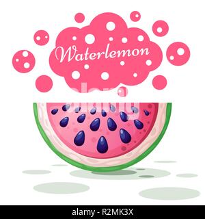 Wassermelone cute Abbildung auf dem weißen Hintergrund. Stock Vektor