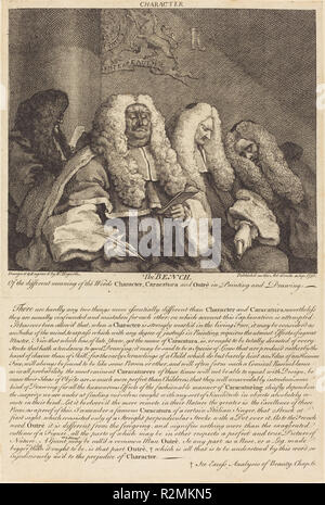 Von der Bank. Stand: 1758. Medium: Radierung und Gravur. Museum: Nationalgalerie, Washington DC. Autor: William Hogarth. HOGARTH, William. Stockfoto